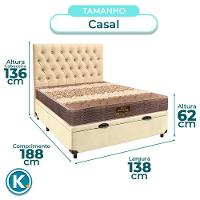 Conjunto Cama Box Bau Bege Casal + Colchão D26 Ortophedic Sankonfort + Cabeceira - 3