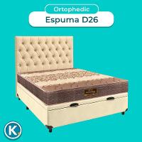 Conjunto Cama Box Bau Bege Casal + Colchão D26 Ortophedic Sankonfort + Cabeceira