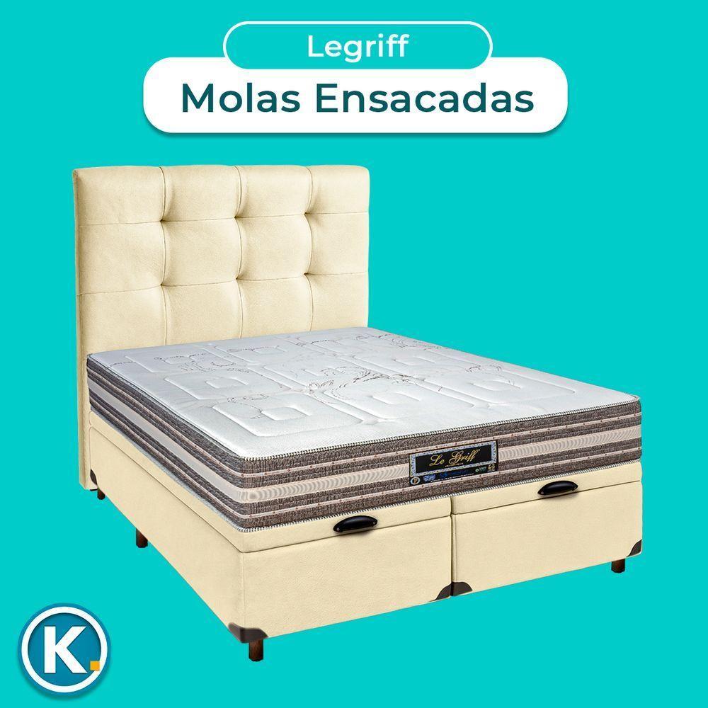 Conjunto Cama Box Bau Blindado Casal + Colchão Molas Ensacadas Legriff Sankonfort + Cabeceira - 4