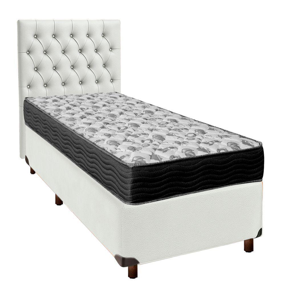 Cama Box + Colchão Solteiro Ortobom D33 Iso100 + Cabeceira Estofada - 1