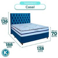 Cama Box + Colchão Casal Molas Ensacadas Blue Paropas + Cabeceira Estofada - 3