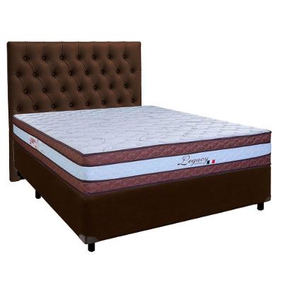 Cama Box + Colchão Casal Molas Ensacadas Legaccy Paropas + Cabeceira Estofada