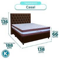 Cama Box + Colchão Casal Molas Ensacadas Legaccy Paropas + Cabeceira Estofada - 3