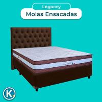 Cama Box + Colchão Casal Molas Ensacadas Legaccy Paropas + Cabeceira Estofada