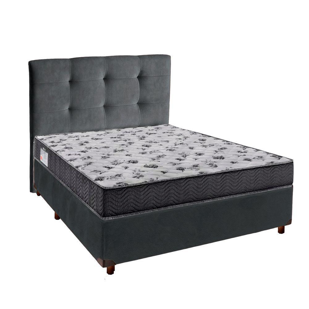 Cama Box + Colchão Casal Ortobom D33 Iso100 + Cabeceira Estofada - 1