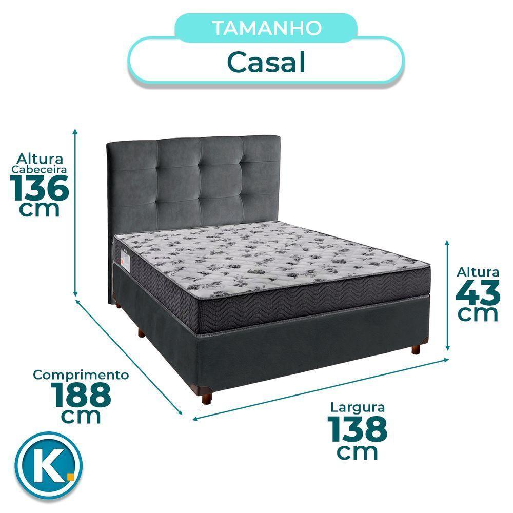 Cama Box + Colchão Casal Ortobom D33 Iso100 + Cabeceira Estofada - 3
