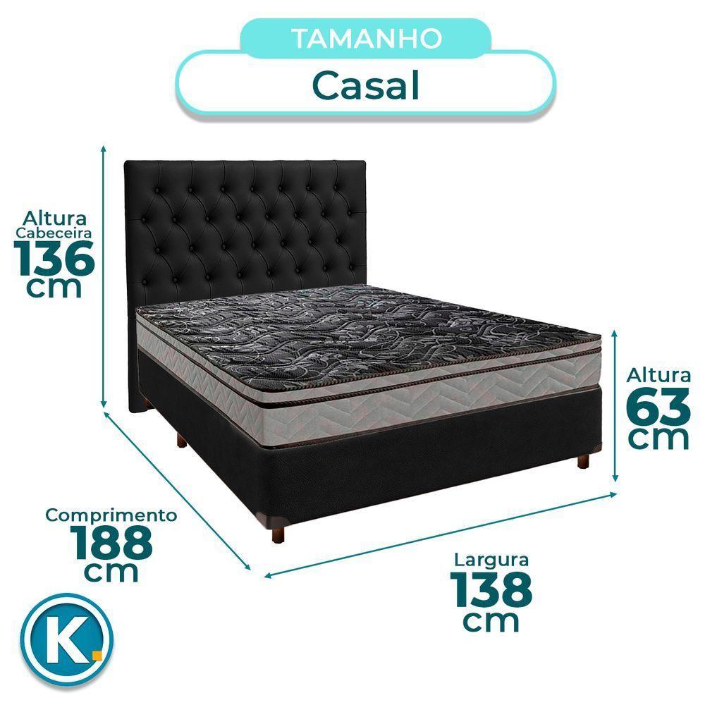 Cama Box + Colchão Casal D28 Conforto Paropas + Cabeceira Estofada - 3