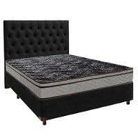 Cama Box + Colchão Casal D28 Conforto Paropas + Cabeceira Estofada - 1