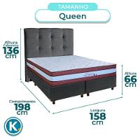 Cama Box + Colchão Queen Molas Ensacadas Legaccy Paropas + Cabeceira Estofada - 3