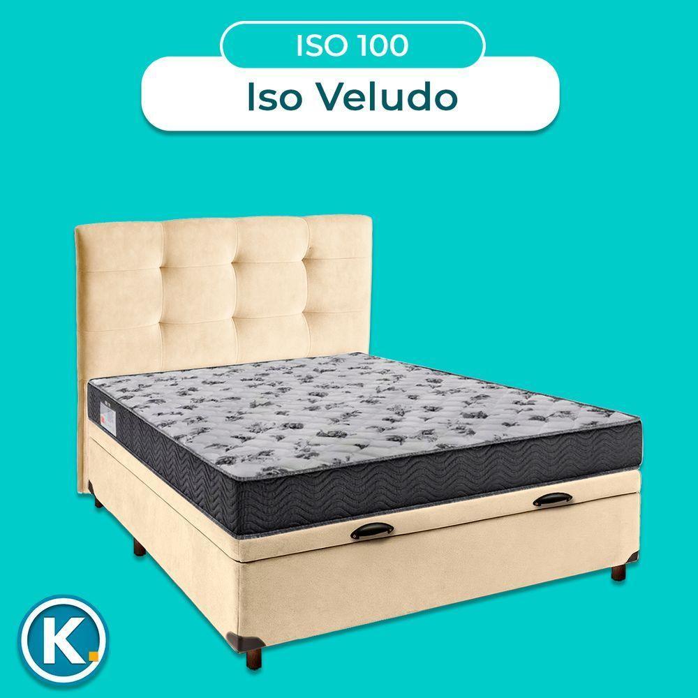 Cama Box Bau + Colchão Casal Ortobom D33 Iso100 + Cabeceira Estofada - 4