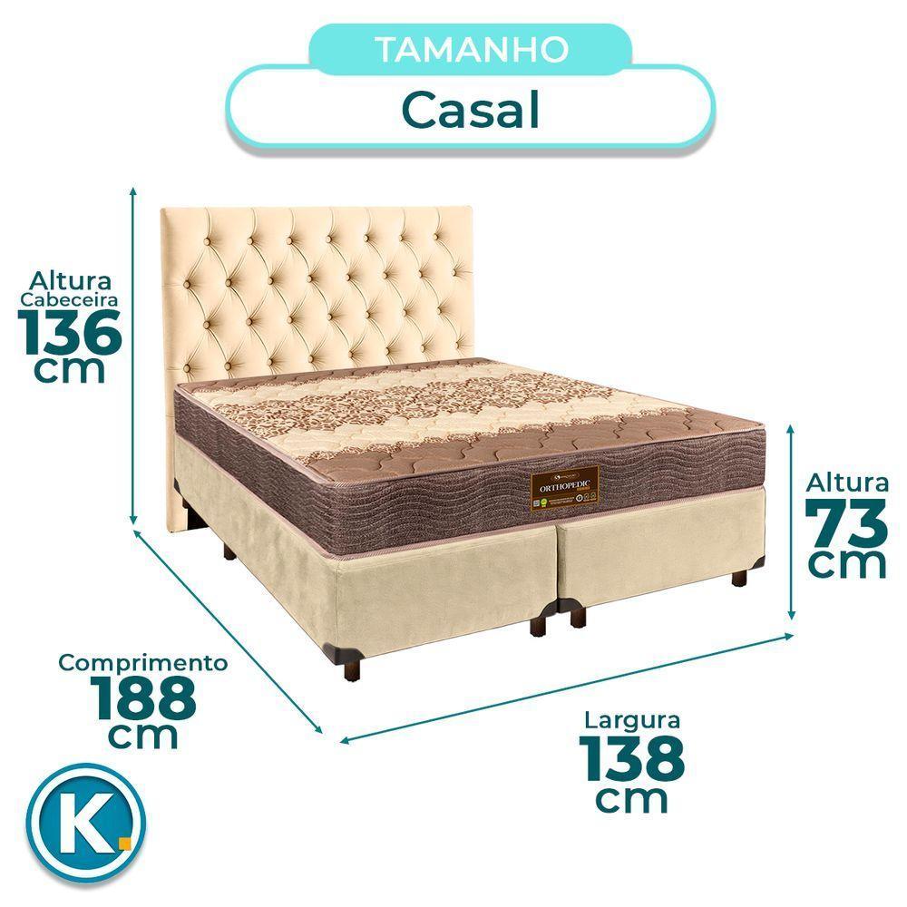 Cama Box + Colchão Casal D26 Ortophedic Sankonfort + Cabeceira Estofada - 3