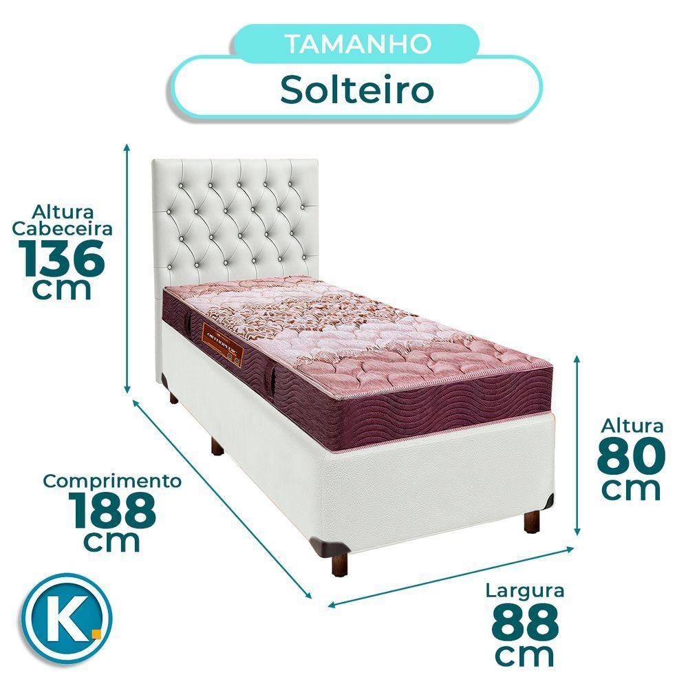 Cama Box + Colchão Solteiro D26 Ortophedic Sankonfort + Cabeceira Estofada - 3