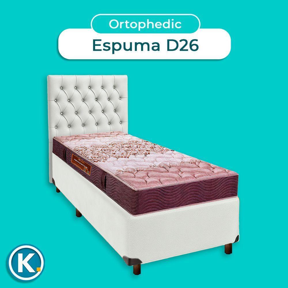 Cama Box + Colchão Solteiro D26 Ortophedic Sankonfort + Cabeceira Estofada - 4
