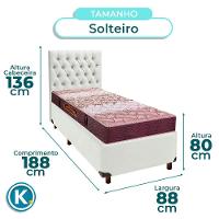 Cama Box + Colchão Solteiro D26 Ortophedic Sankonfort + Cabeceira Estofada - 3