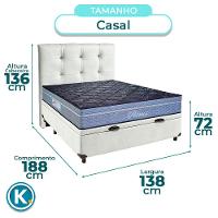 Cama Box Bau + Colchão Casal Molas Ensacadas Petrus Paropas + Cabeceira Estofada - 3
