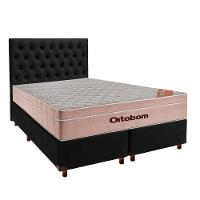 Cama + Box Preto E Colchão Ortobom Molas Ensacadas Queen - Airtech + Cabeceira - 1