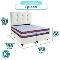 Cama Box + Colchão Queen Molas Ensacadas Legaccy Paropas + Cabeceira Estofada - 3