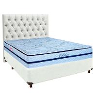 Cama + Box Branco E Colchão Molas Ensacadas Casal - Blue Paropas + Cabeceira - 1