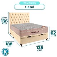 Cama Box Bau + Colchão Casal Ortobom Molas Ensacadas Airtech + Cabeceira Estofada - 3