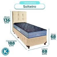 Cama Box + Colchão Solteiro Molas Ensacadas Petrus Paropas + Cabeceira Estofada - 3