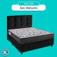 Cama + Box Preto E Colchão Ortobom D33 Casal - Iso100 + Cabeceira