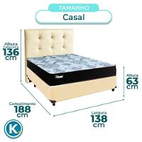Cama Box + Colchão Casal Molas Ensacadas Life Gold Paropas + Cabeceira Estofada - 3