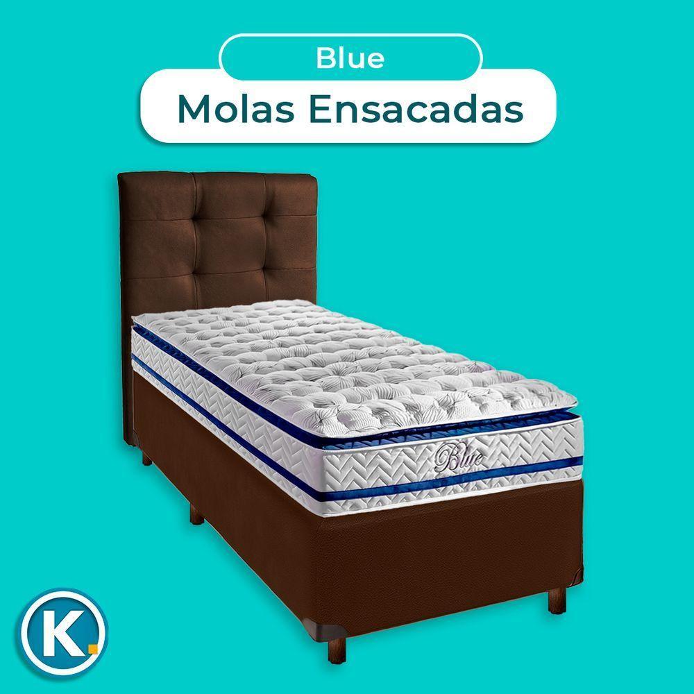 Cama Box + Colchão Solteiro Molas Ensacadas Blue Paropas + Cabeceira Estofada - 4