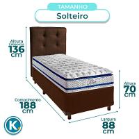 Cama Box + Colchão Solteiro Molas Ensacadas Blue Paropas + Cabeceira Estofada - 3