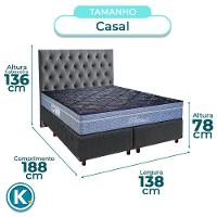 Cama Box + Colchão Casal Molas Ensacadas Petrus Paropas + Cabeceira Estofada - 3