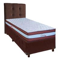 Cama Box + Colchão Solteiro Molas Ensacadas Legaccy Paropas + Cabeceira Estofada - 1