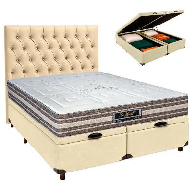 Cama Box Bau + Colchão Casal Molas Ensacadas Legriff Sankonfort + Cabeceira Estofada