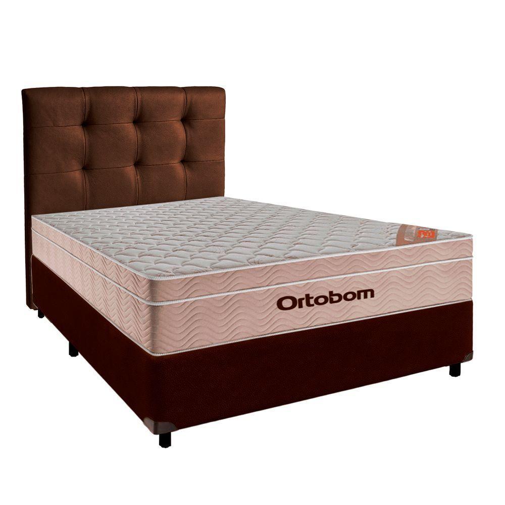 Cama Box + Colchão Casal Ortobom Molas Ensacadas Airtech + Cabeceira Estofada - 1