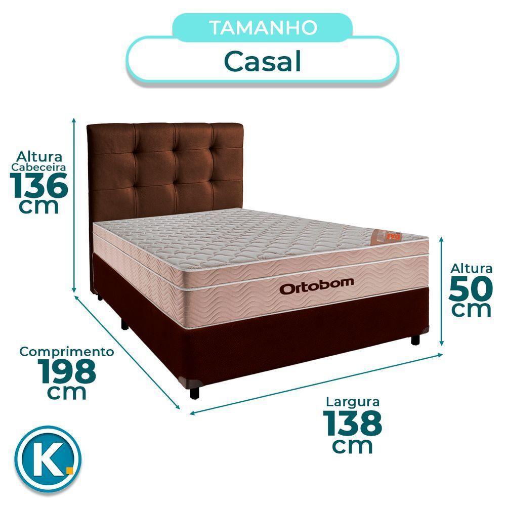 Cama Box + Colchão Casal Ortobom Molas Ensacadas Airtech + Cabeceira Estofada - 4
