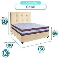 Cama + Box Perola E Colchão Molas Ensacadas Casal - Legaccy Paropas + Cabeceira - 3