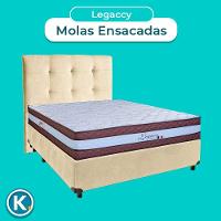 Cama + Box Perola E Colchão Molas Ensacadas Casal - Legaccy Paropas + Cabeceira