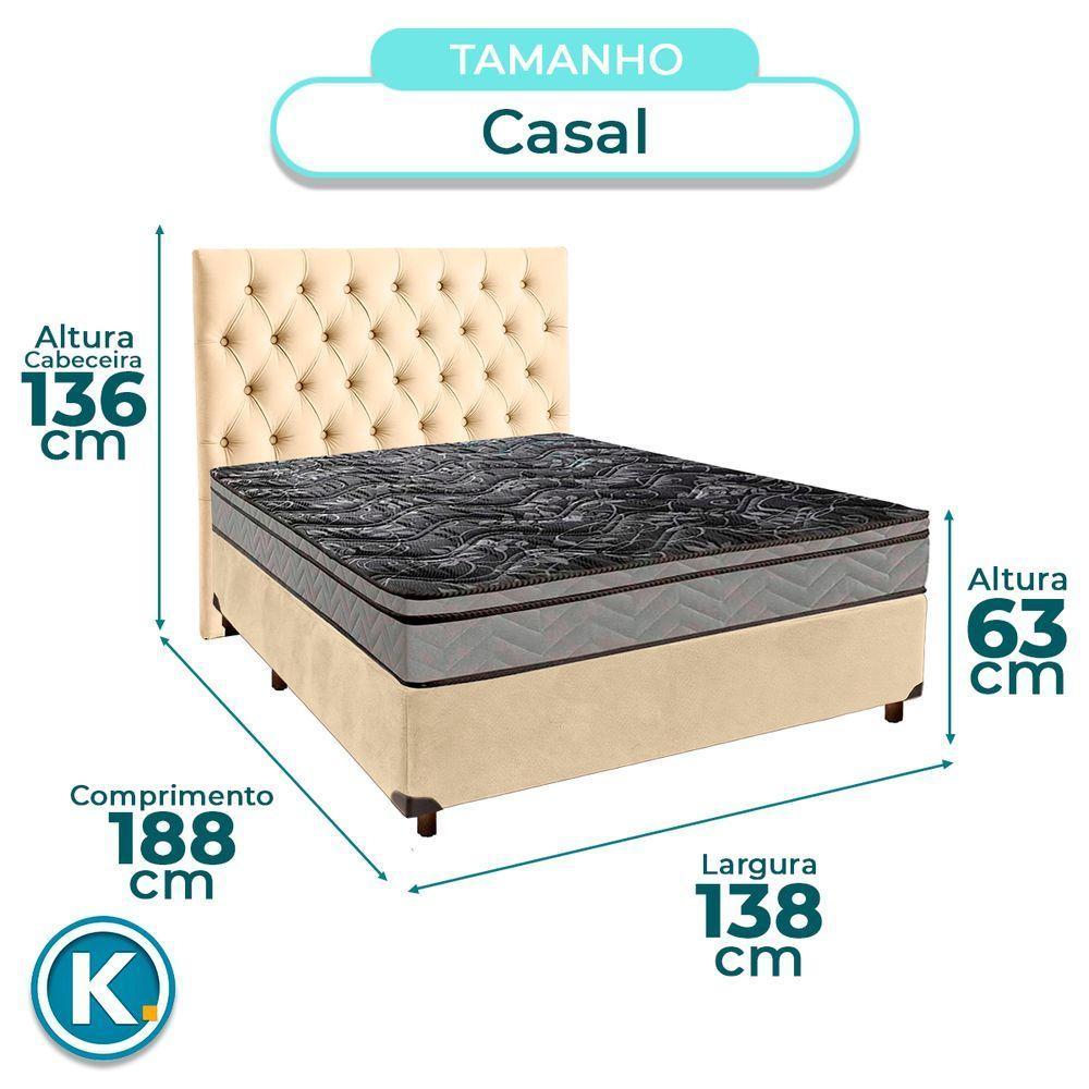 Cama Box + Colchão Casal D28 Conforto Paropas + Cabeceira Estofada - 3