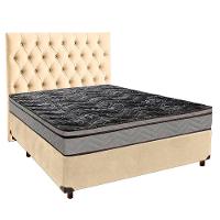 Cama Box + Colchão Casal D28 Conforto Paropas + Cabeceira Estofada - 1