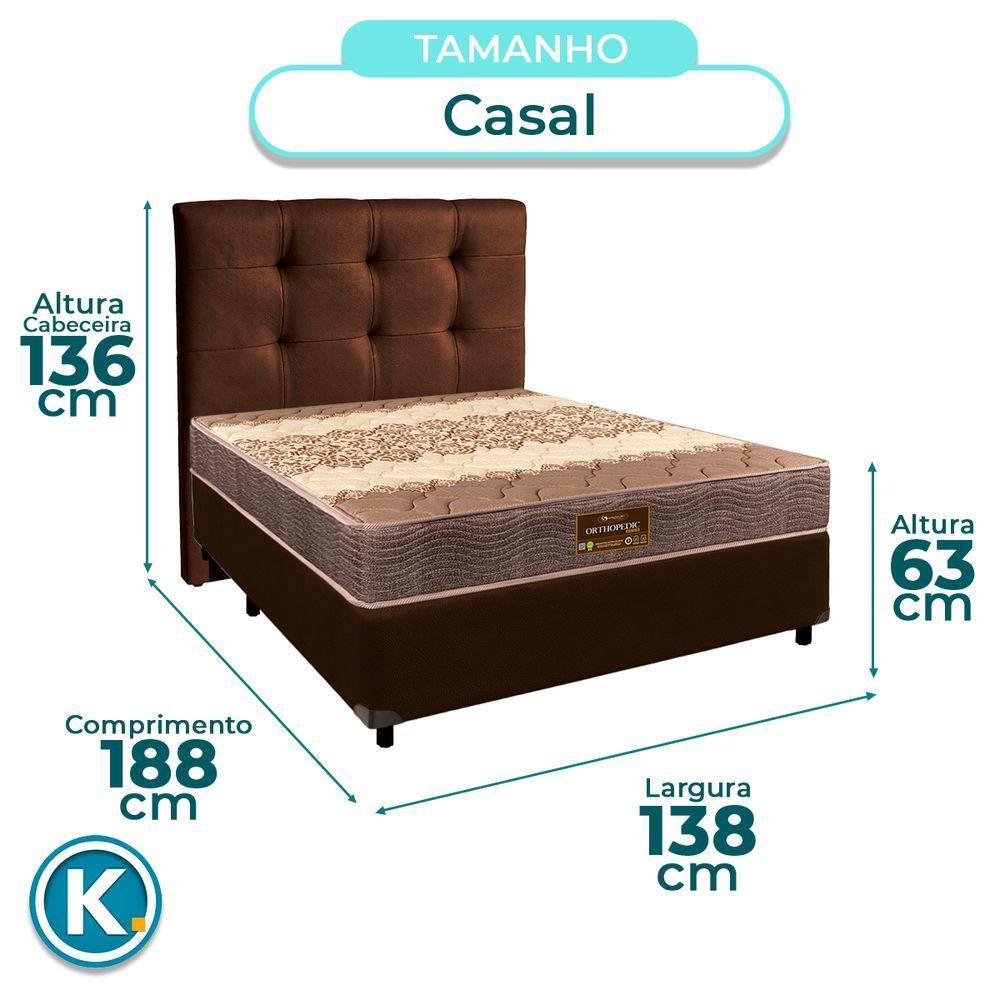 Cama Box + Colchão Casal D26 Ortophedic Sankonfort + Cabeceira Estofada - 3