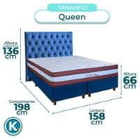 Cama Box + Colchão Queen Molas Ensacadas Legaccy Paropas + Cabeceira Estofada - 3