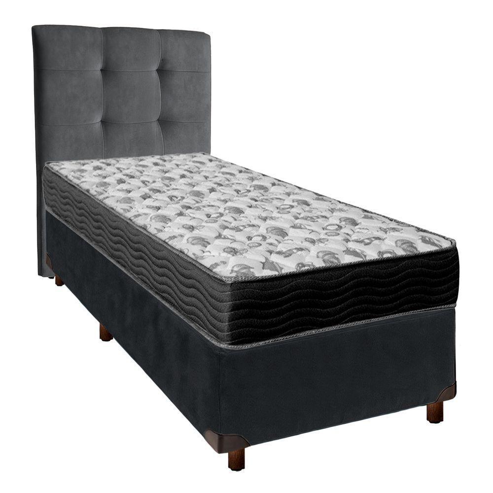 Cama Box + Colchão Solteiro Ortobom D33 Iso100 + Cabeceira Estofada - 1