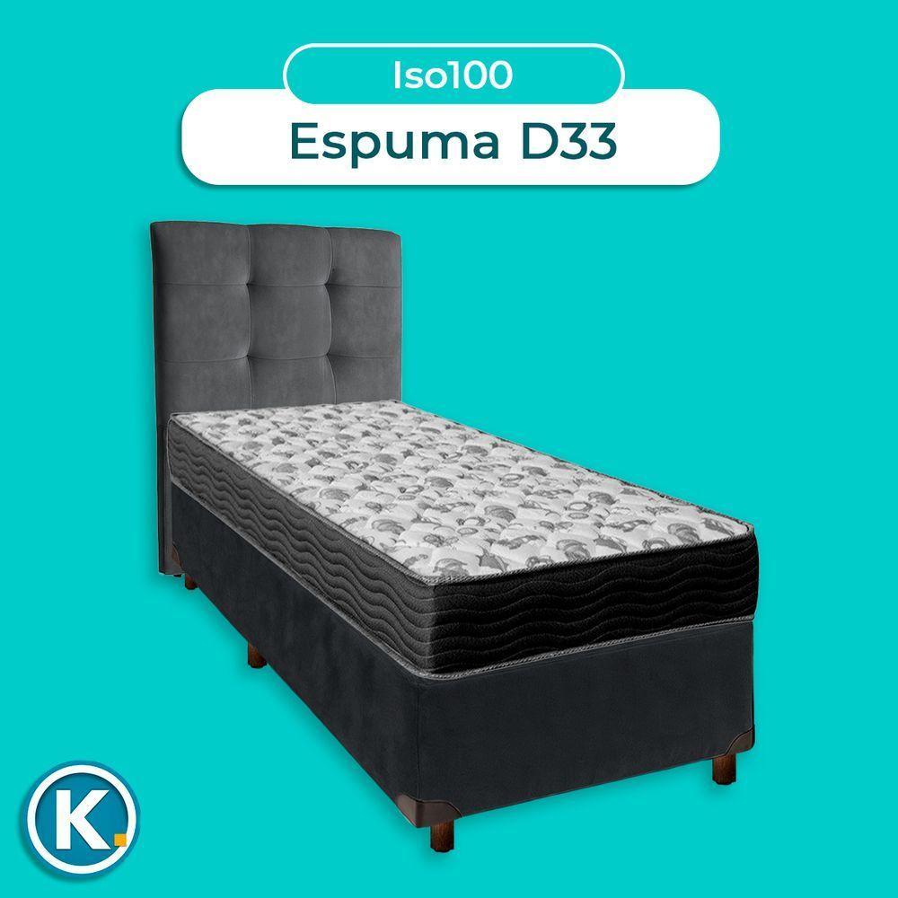 Cama Box + Colchão Solteiro Ortobom D33 Iso100 + Cabeceira Estofada - 4