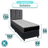 Cama Box + Colchão Solteiro Ortobom D33 Iso100 + Cabeceira Estofada - 3