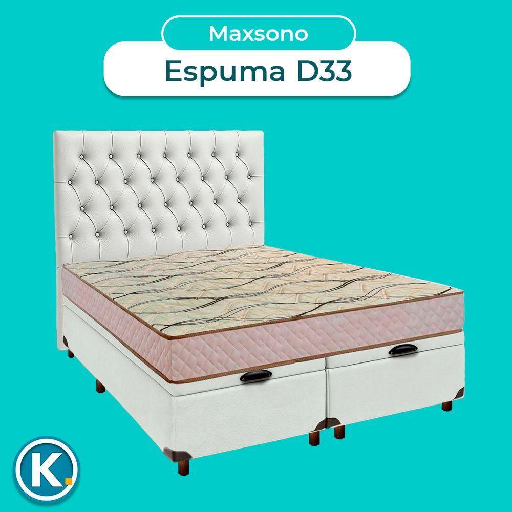 Cama Box Bau + Colchão Casal D33 Maxsono Paropas + Cabeceira Estofada - 4