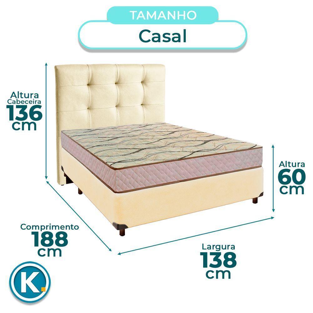 Cama Box + Colchão Casal D33 Maxsono Paropas + Cabeceira Estofada - 3