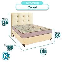 Cama Box + Colchão Casal D33 Maxsono Paropas + Cabeceira Estofada - 3