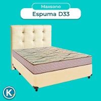 Cama Box + Colchão Casal D33 Maxsono Paropas + Cabeceira Estofada
