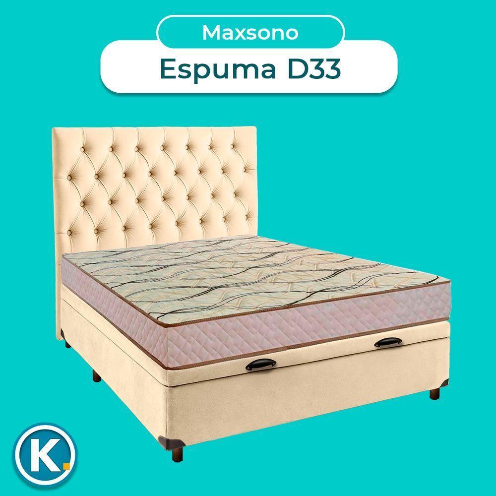 Cama Box Bau + Colchão Casal D33 Maxsono Paropas + Cabeceira Estofada - 4