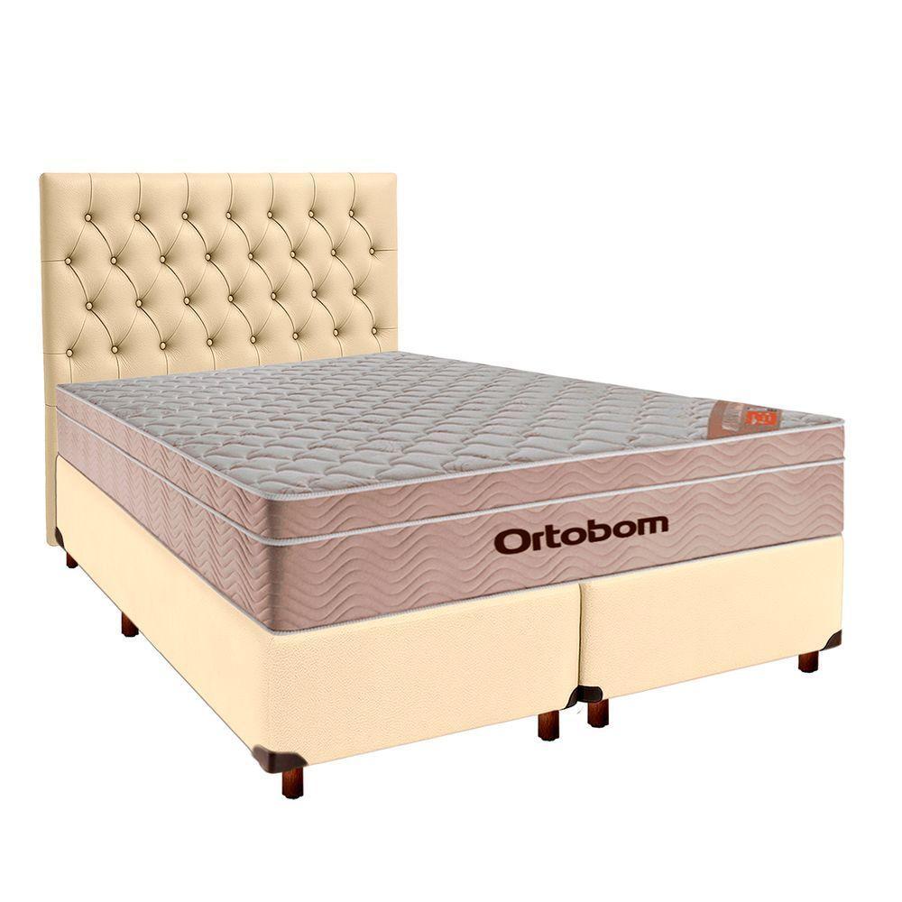 Cama Box + Colchão Queen Ortobom Molas Ensacadas Airtech + Cabeceira Estofada - 1