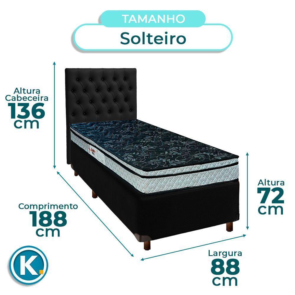 Cama Box + Colchão Solteiro D28 Conforto Paropas + Cabeceira Estofada - 3