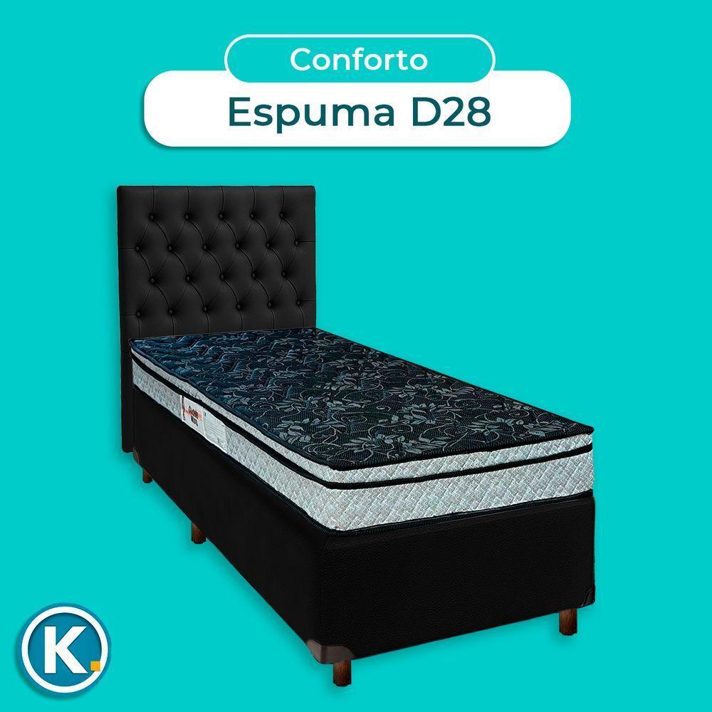 Cama Box + Colchão Solteiro D28 Conforto Paropas + Cabeceira Estofada - 4